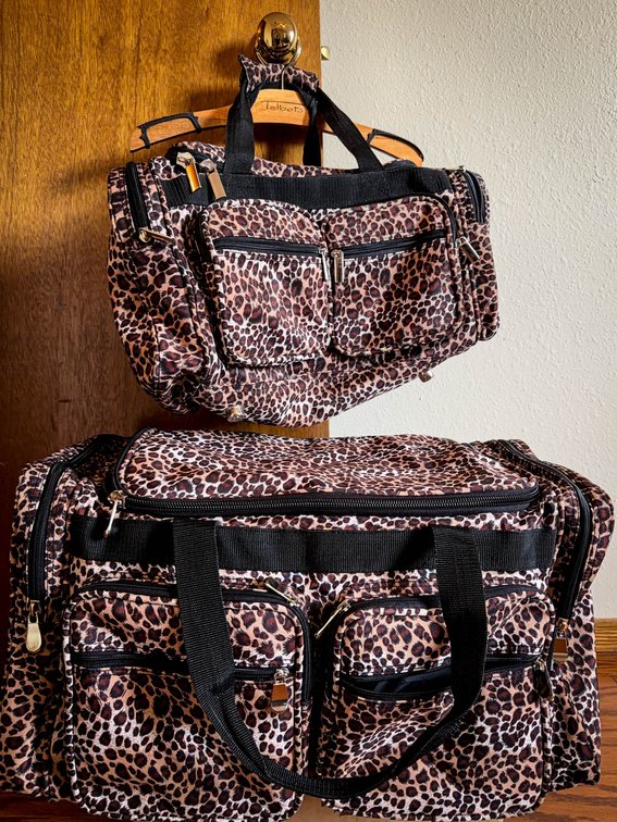 Leopard Print Large and Medium Travel Bags