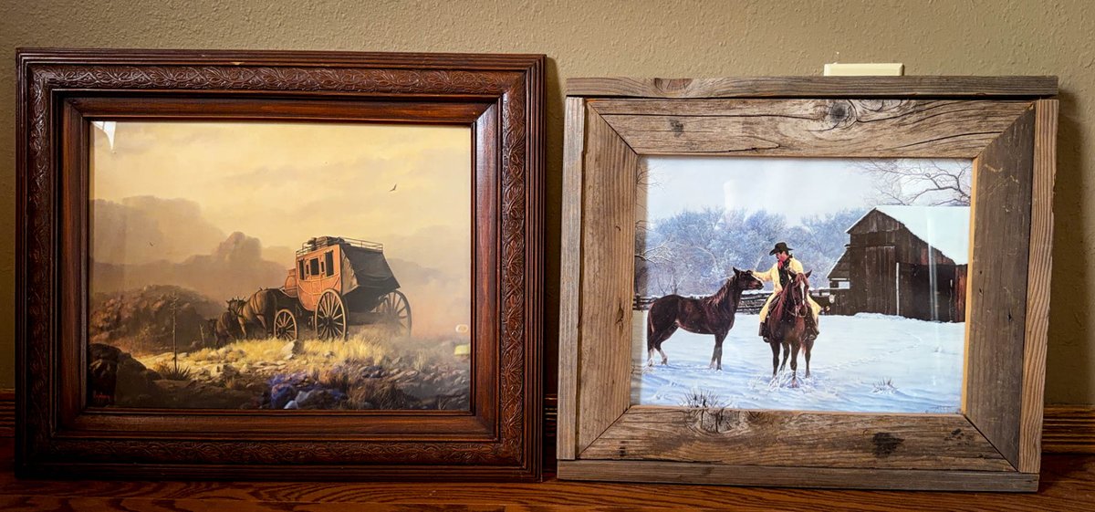 Framed Western Art Prints, 22x19 and