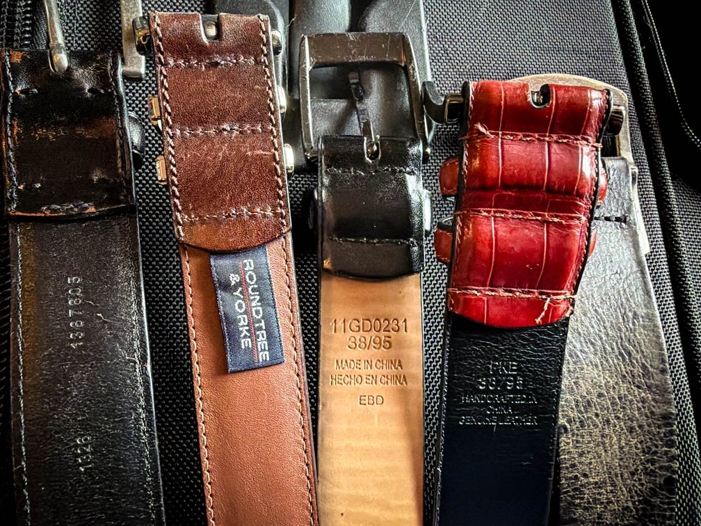 Men's Leather Belts, 5 Pieces