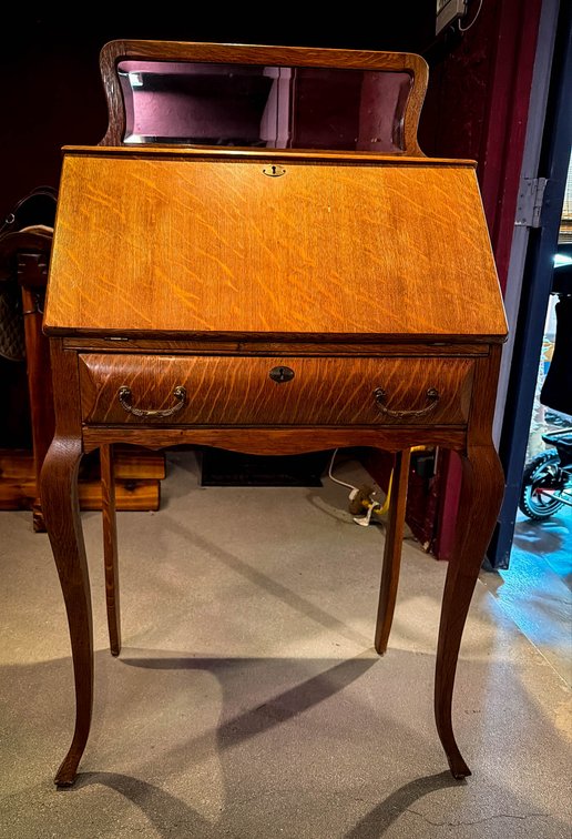 Drop-Front Wooden Writing Desk