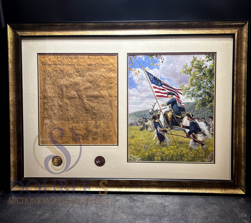 Framed NRA Set With Brian Hart Print, Coins,