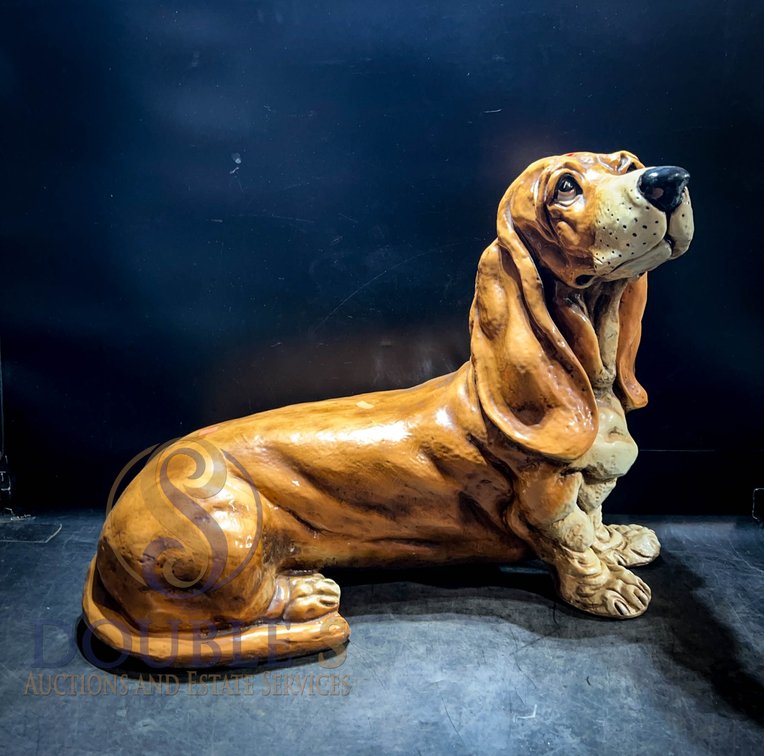 Large Ceramic Basset Hound Sculpture