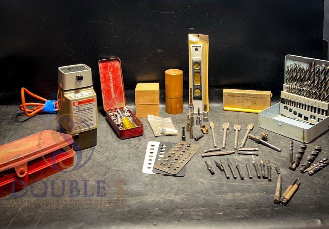 Drill Bits, Tap Set, and Tools Lot
