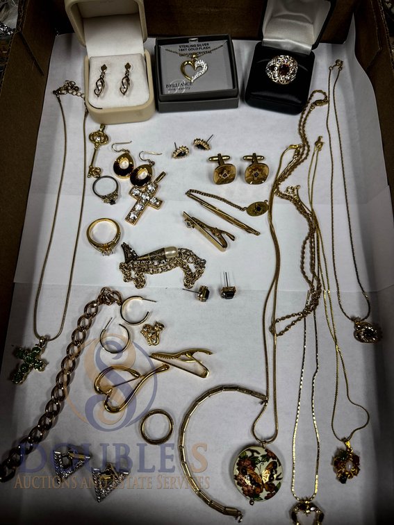 Jewelry Lot With Gold-Tone Necklaces
