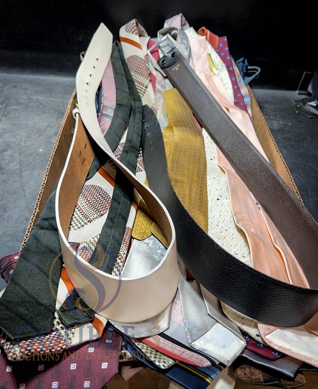 Approximately 50 Neckties and 2 BELTS