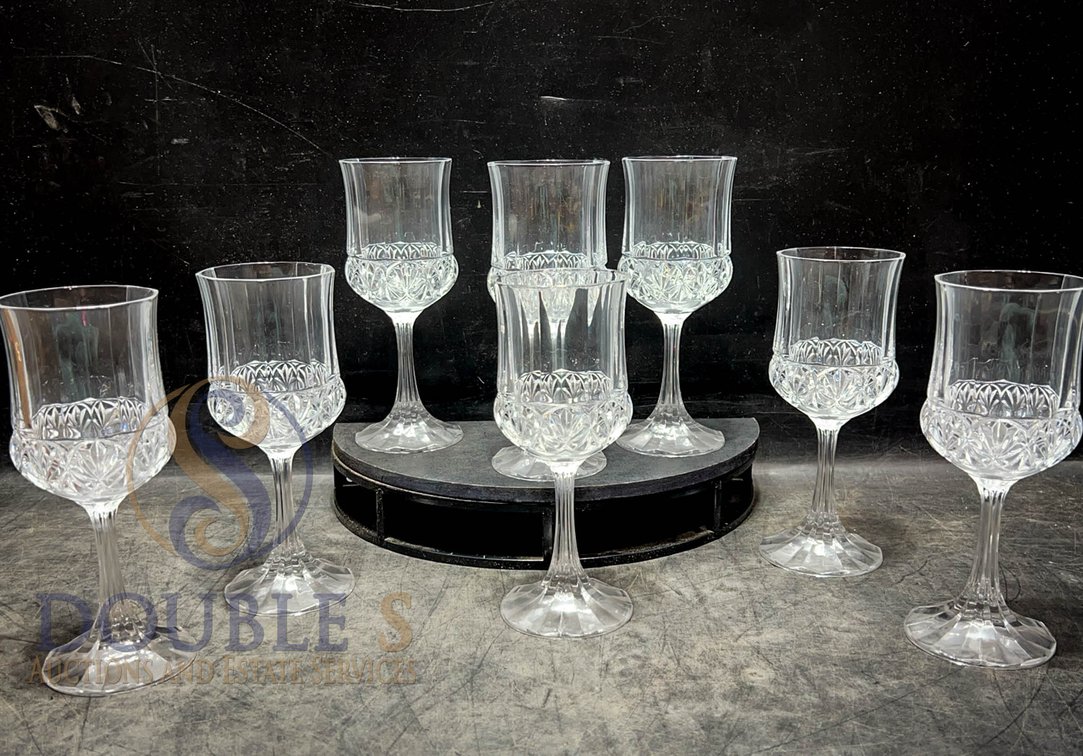 8 Cut Crystal Wine Glasses