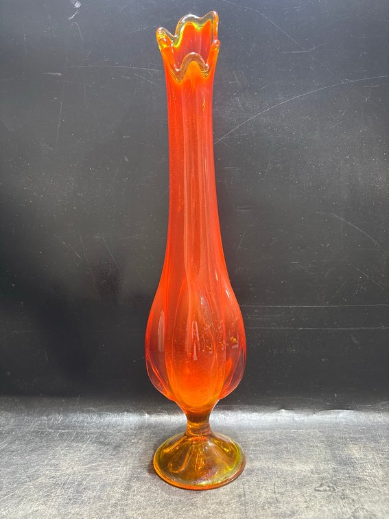 Amberina Art Glass Pedestal Vase