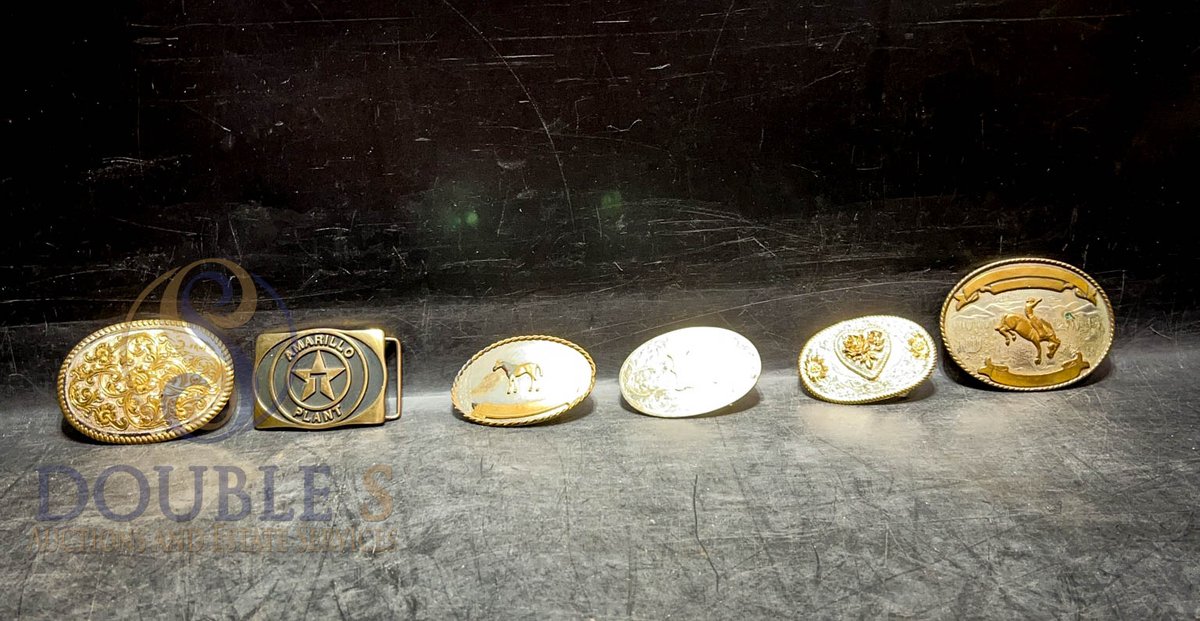 Western Belt Buckle Collection, 6 Pieces