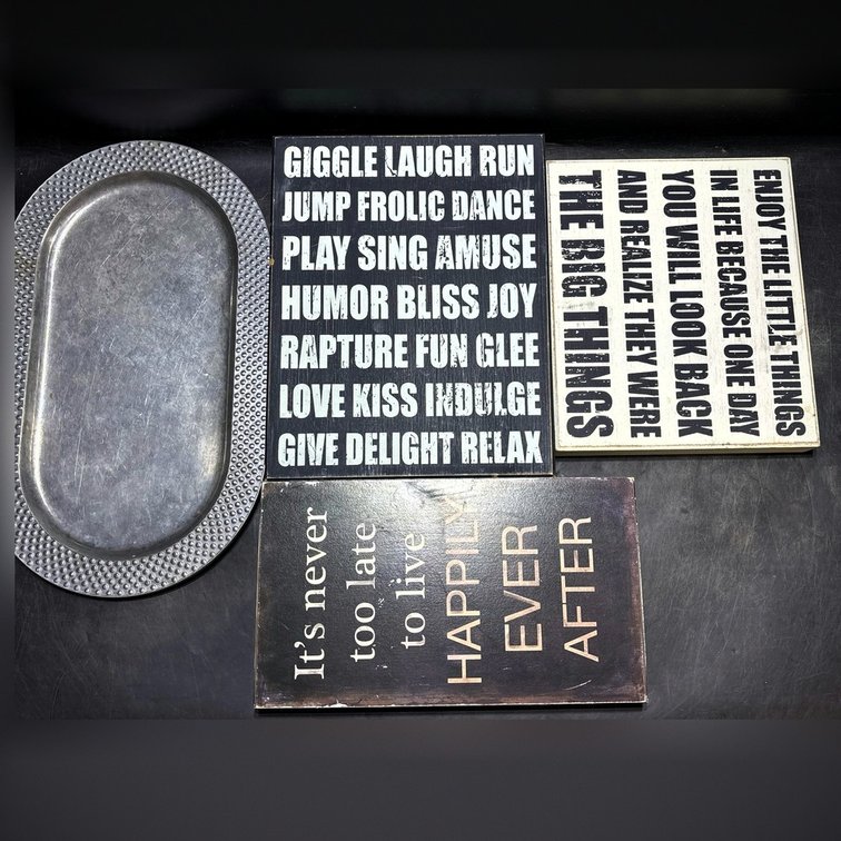 Wilton Armetale Tray and Three Decorative Plaques