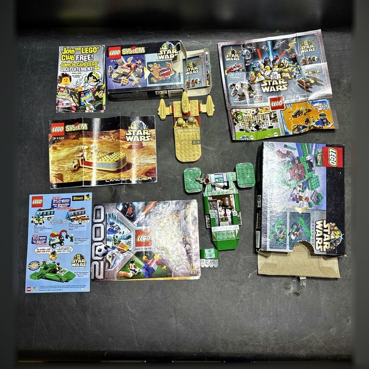 LEGO Star Wars Sets 7110 Landspeeder and 7124 Flash Speeder with Boxes and Manuals