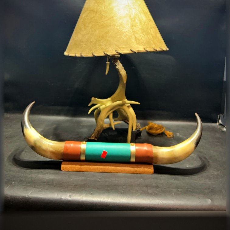 Antler Table Lamp and Decorative Horn Mount