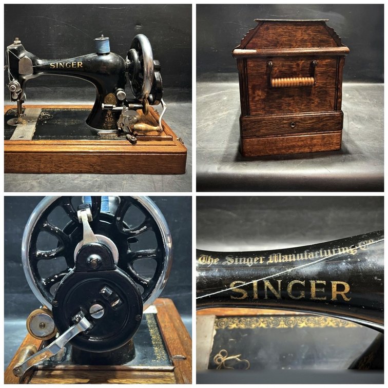 Singer Sewing Machine with Wooden Case, 1900