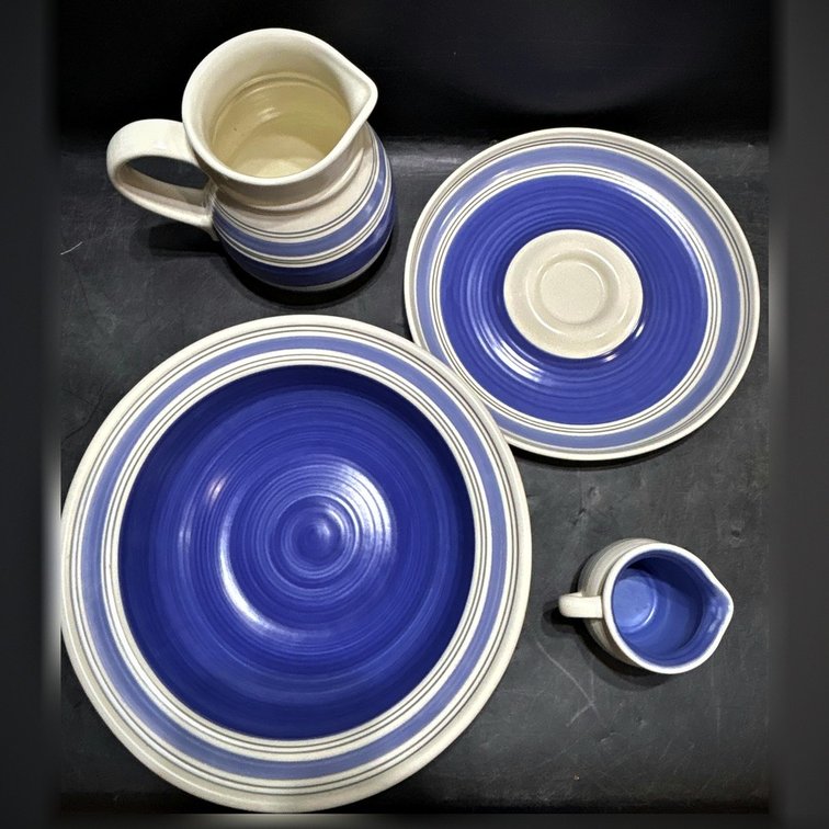 Pfaltzgraff Blue Band Stoneware Serving Set