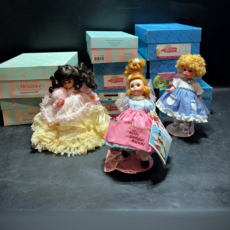 10 Madame Alexander Dolls with Boxes