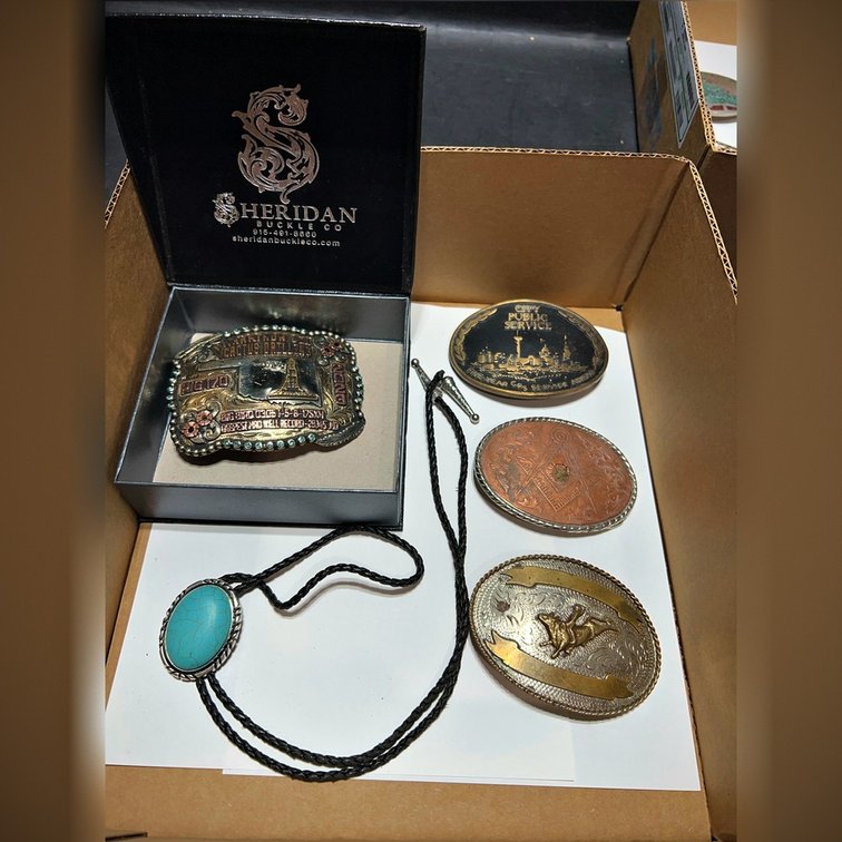 Western Belt Buckles and Bolo Tie