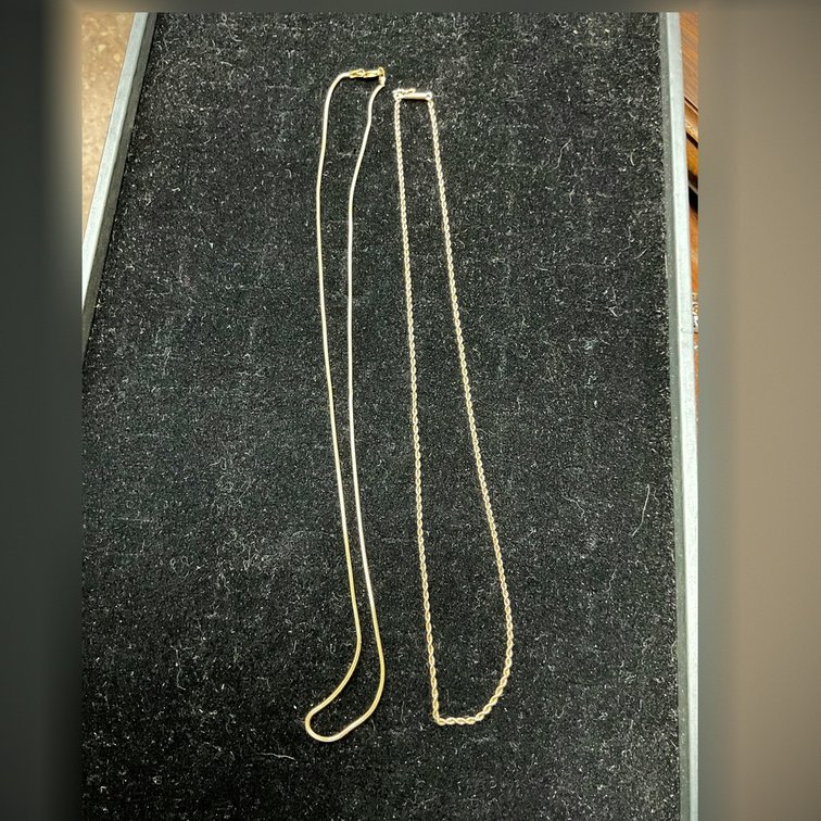 Two 18" 14K Gold Chains, 10 Grams Total