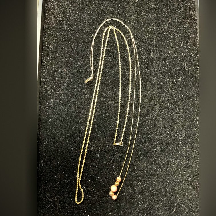 14K Gold Chains with Bead Accents, 8.3 Grams