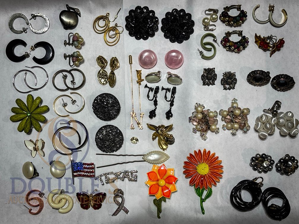 Costume Jewelry Earrings and Brooches