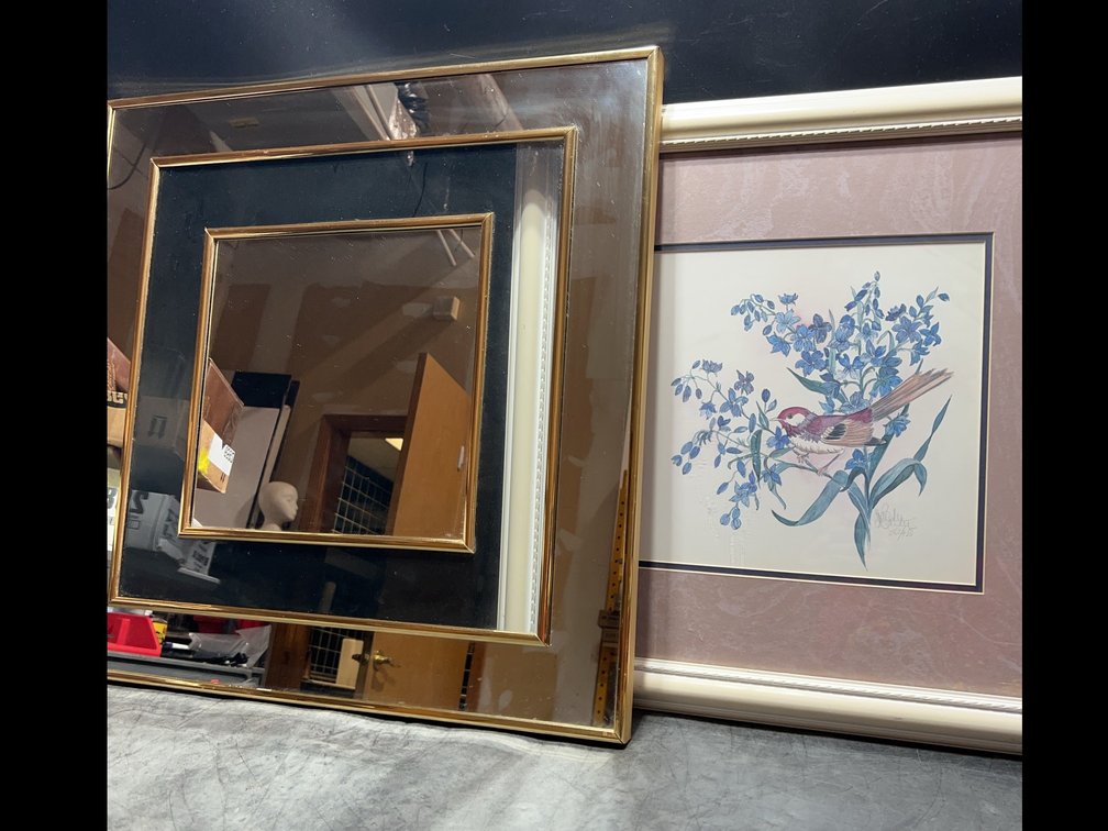 Framed Bird and Floral Art Print