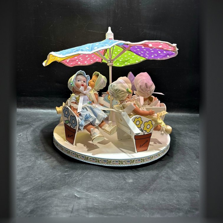 Madame Alexander Dolls Carousel Under Umbrella