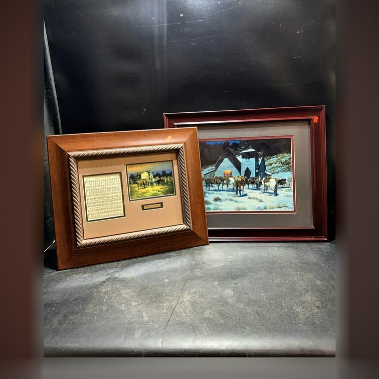 Kenneth Wyatt Framed Western Church Art Prints Set of 2