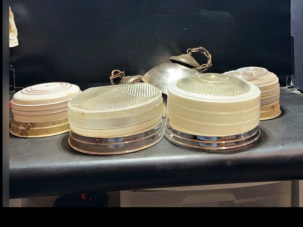 Salvage Lighting Fixtures and Ceiling Shades Lot