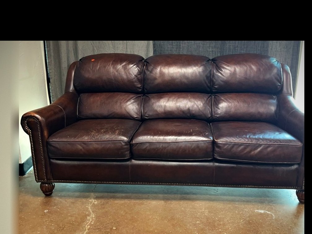 Flexsteel Latitudes Leather Sofa with Nailhead Trim
