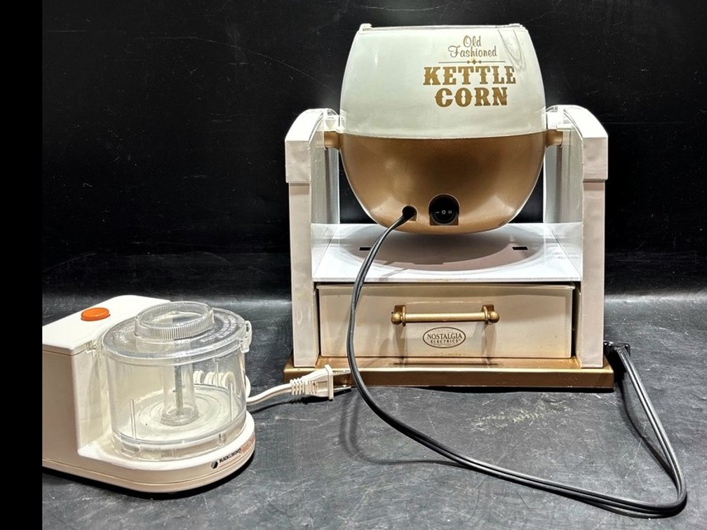 Nostalgia Kettle Corn Maker and Black+Decker Handy Chopper
