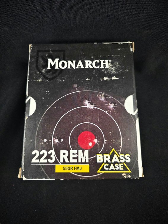 Monarch .223 REM 55GR FMJ Brass Case 100 Rounds