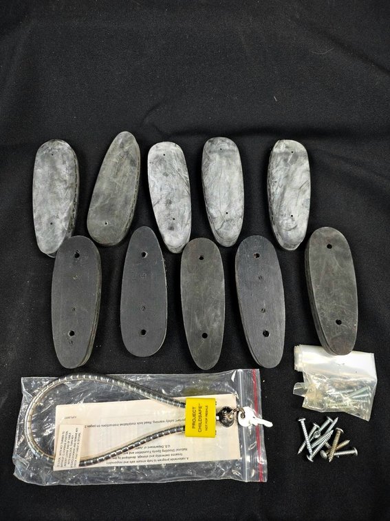 10 Synthetic Recoil Pads with Hardware and Project ChildSafe Gun Lock