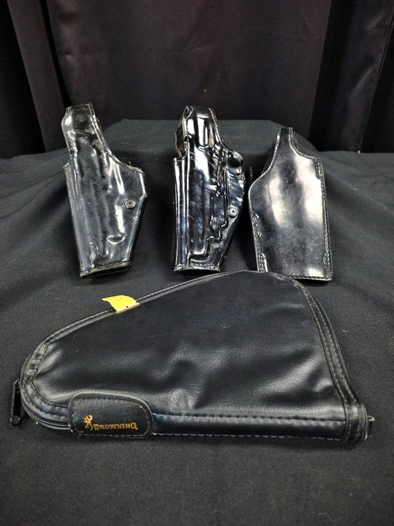 SafariLand and Delray Handgun Holsters 2 left handed and right handed and Browning Pouch