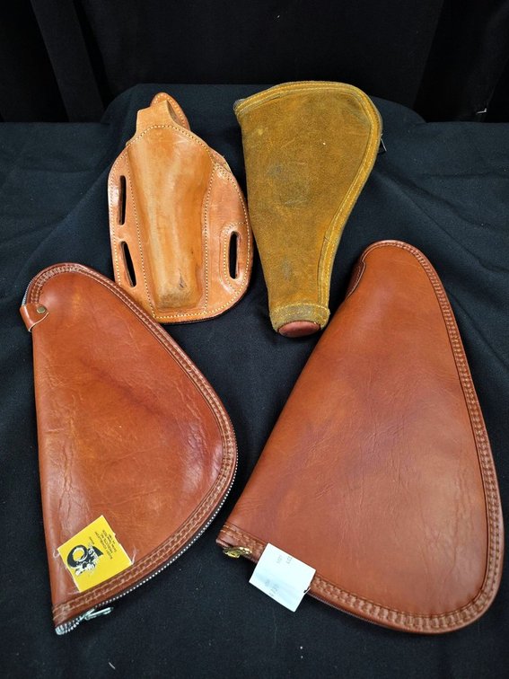 Four Mixed Leather Gun Holsters and Cases