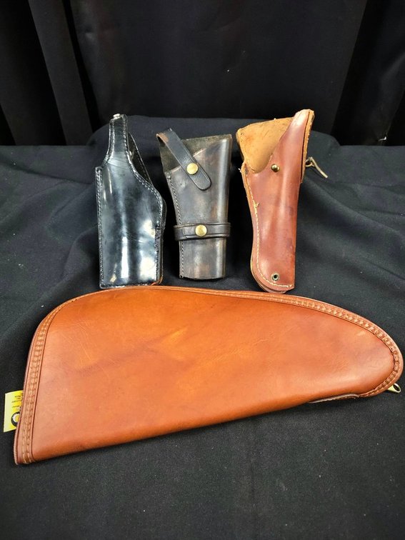 4 Leather Handgun Holsters Cases