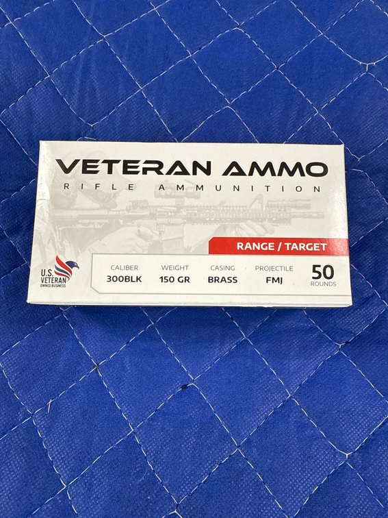 Veteran Ammo 300BLK 150gr FMJ Box of 50 Rounds