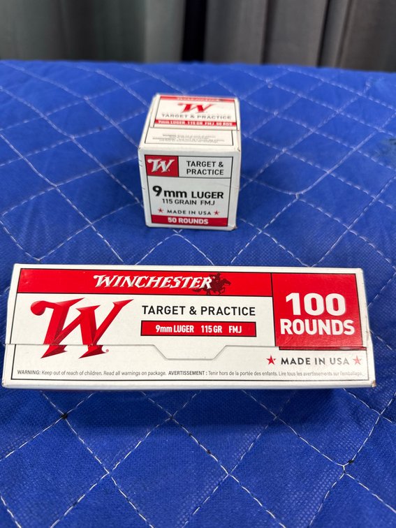 Winchester 9mm Luger 115GR FMJ Ammo, 2 Full Boxes