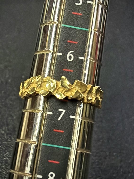 Textured 10K Yellow Gold Band Ring, Size 7