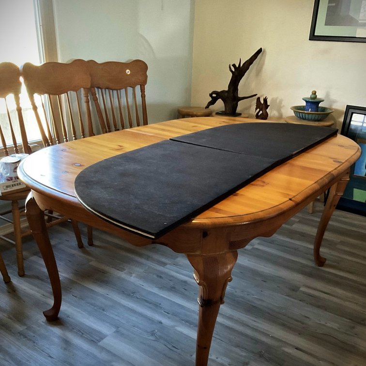 Wood Dining Table with Two Leaves