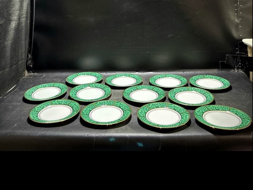 12 Imperial Malachite Dessert Plates