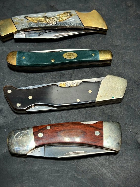 4 Folding Knives: Western, Schrade, Solingen