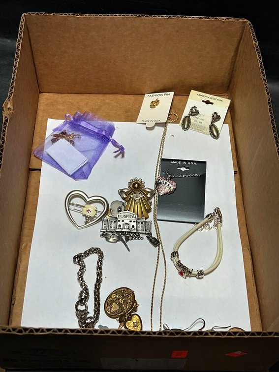 Box Lot Of Assorted Nursing Jewelry Pins