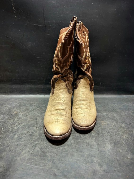Nocona Cowboy Boots Genuine Leather Two-Tone
