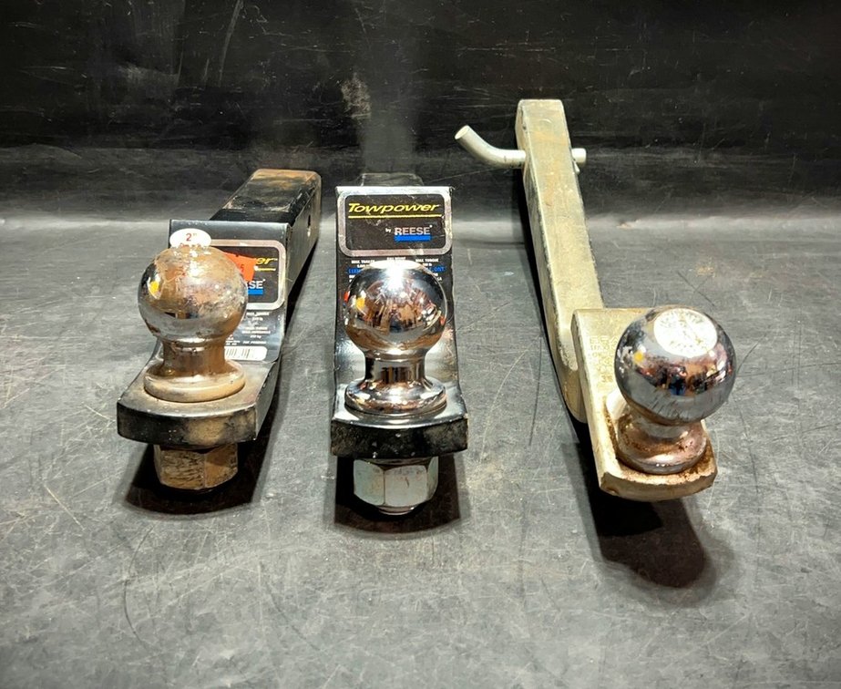 Three Trailer Hitch Balls With Mounts Set