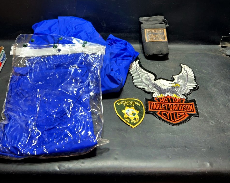 Tradesman Rain Suit, Patches & Sunglasses Bag