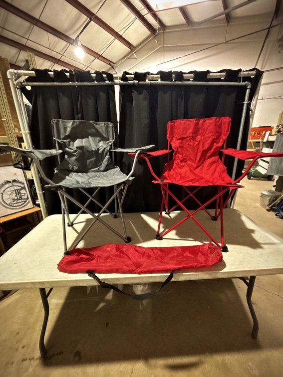 Red and Gray Folding Camp Chairs with Bag