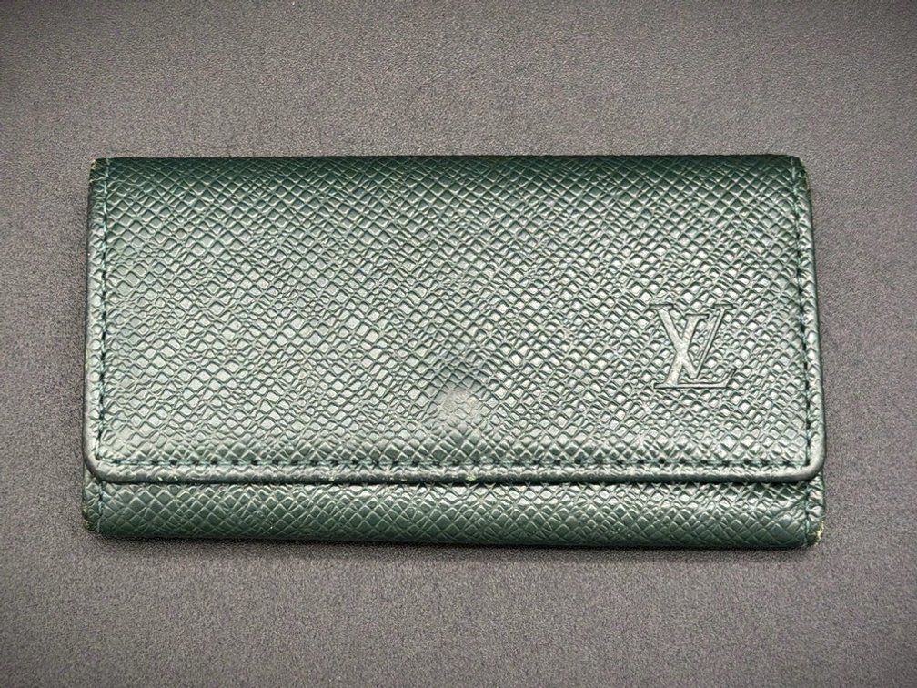 Louis Vuitton Green Leather Key Holder Wallet
