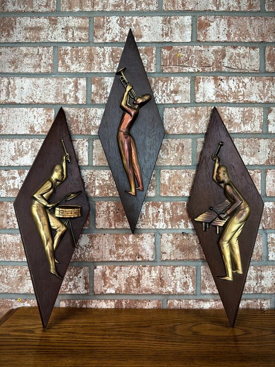 Burwood Jazz Musician Wall Plaques Set of 3