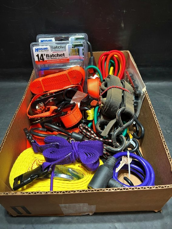 Tie-Down Straps, Bungee Cords & Spring Clamps Lot