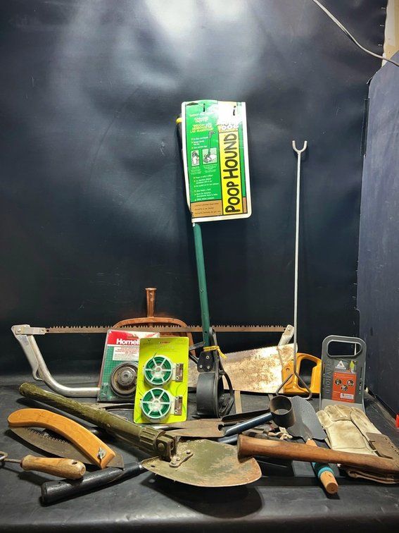 Garden Tools, Poop Hound, Saws, Shovel