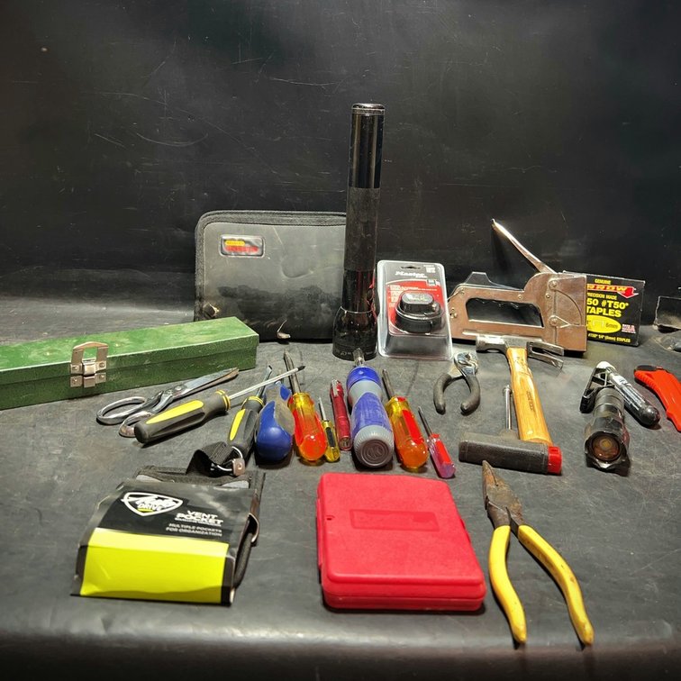 Hand Tool Lot: Socket Sets, Screwdrivers, Stapler
