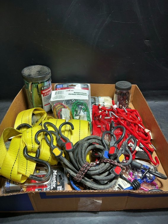 Bungee Straps, Carabiners, and Padlocks